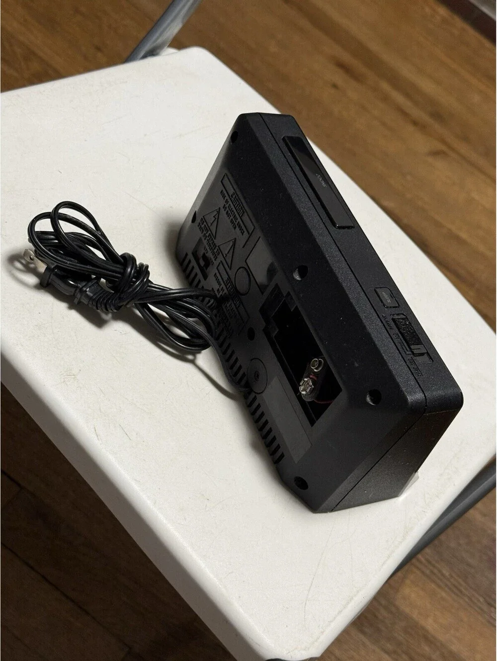 Vintage GE 7-4648B Analog Digital Clock Radio Black AM FM Tested